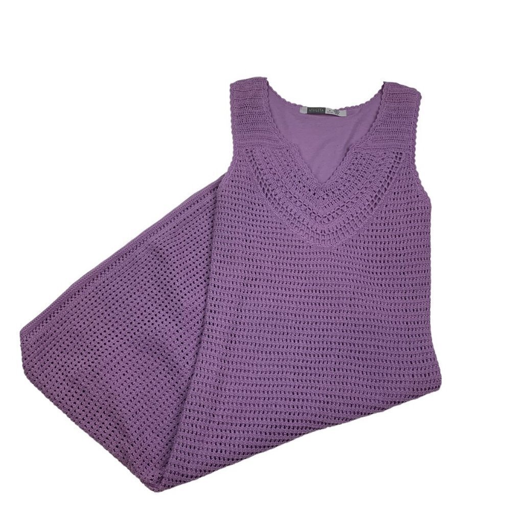 Athleta Kirra 100% Cotton Boho Crochet/Knit Boho Dress Women's Size Medium